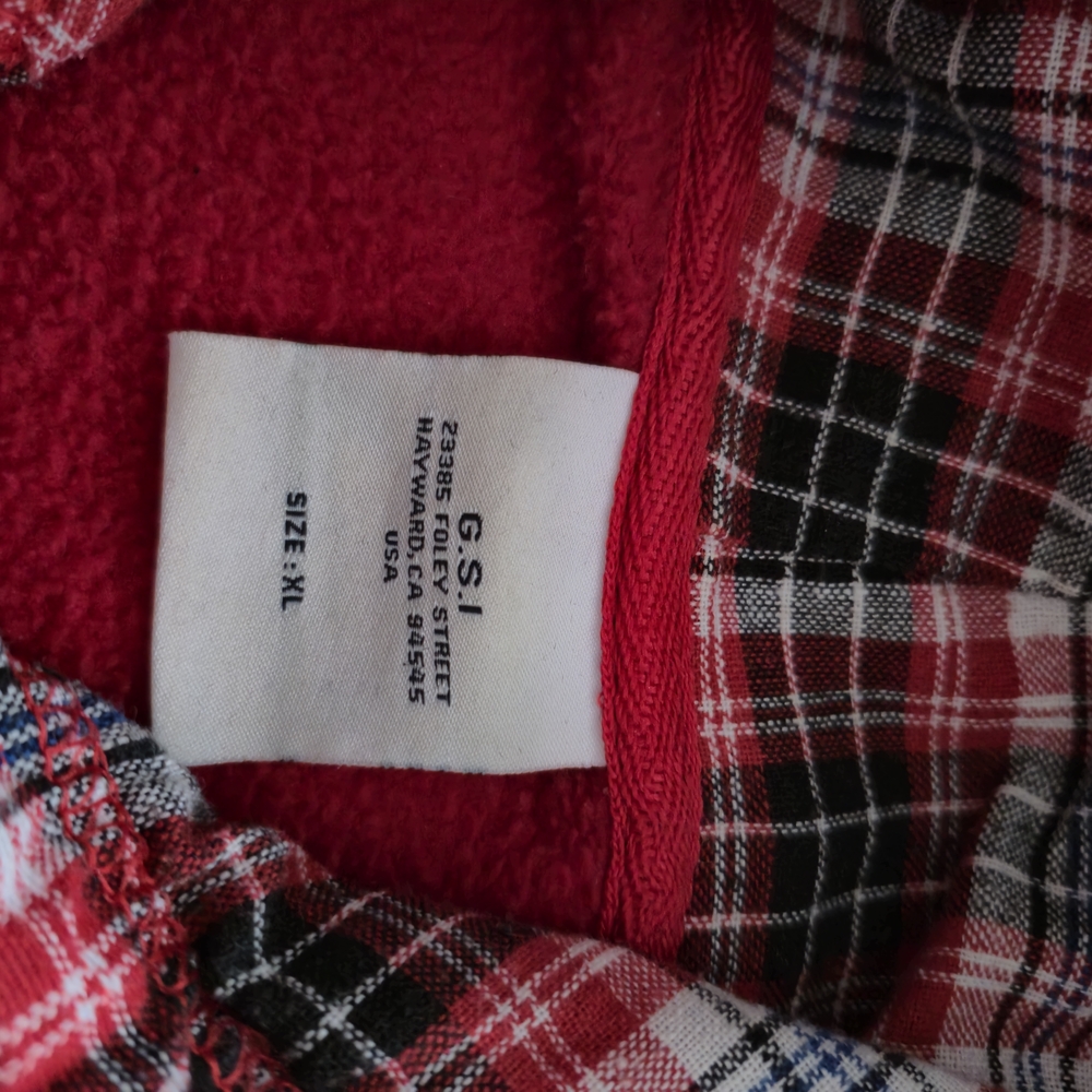 Vintage Banff Canada Red Plaid Applique Hoodie - XL, Retro Y2K - Picture 10 of 17